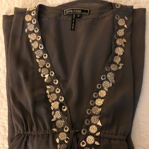 Light weight airy Love Stitch grey top